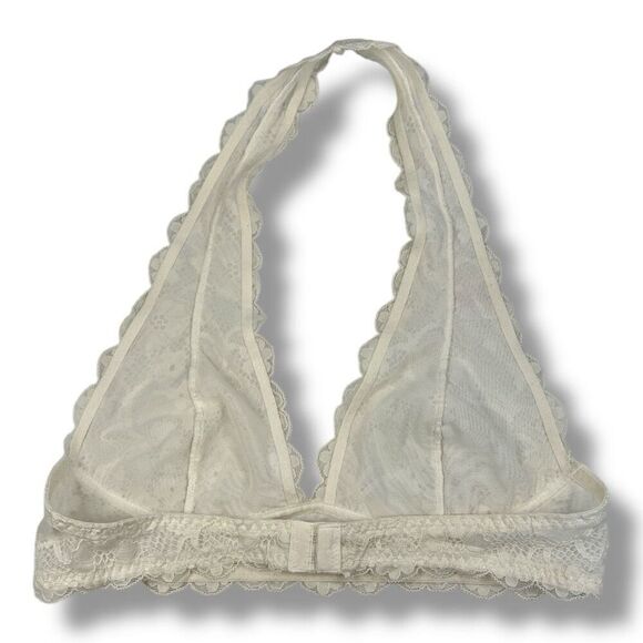 Free People Intimately Galloon White Lace Halter Bralette Bra Size Medium - Picture 3 of 7